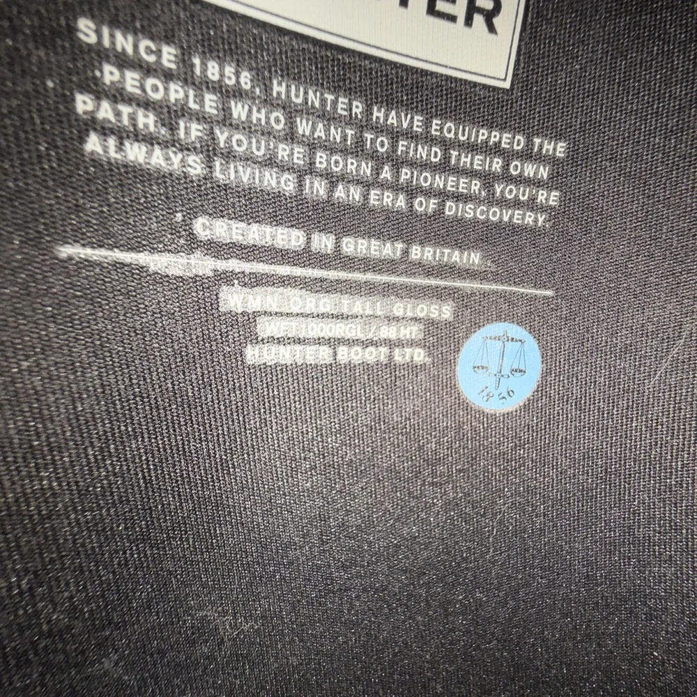 NWOT Black Hunter Tall Rain Boots, Size 9 - Picture 9 of 16